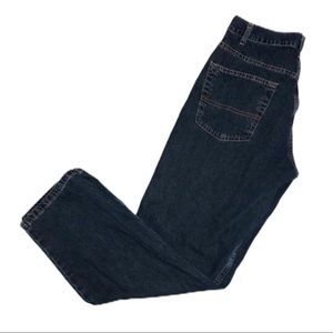 Relaxed Dark Wash Blue Jeans Denim